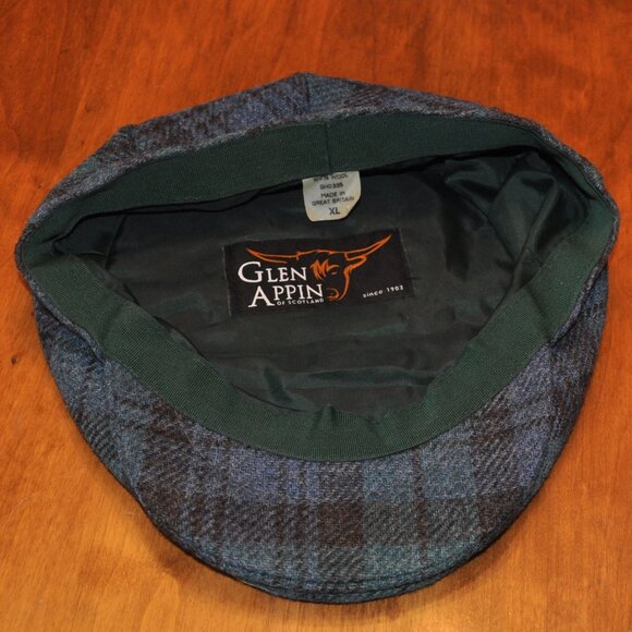 Glen Appin of Scotland Harris Tweed Wool Country Flat Cap Black Watch XL - Picture 4 of 5
